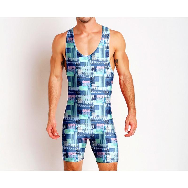 Mens Wrestling Suit One-piece Swimsuit Gym Workout Sports Lightweight Sweat-Absorbing Weightlifting Training