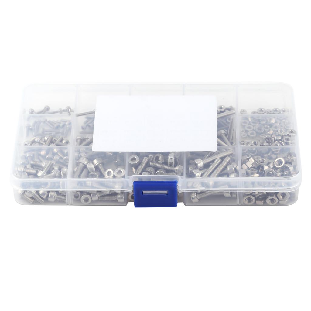 480pcs M2 M3 M4 Stainless Steel SS304 Hex Socket Cap Head Screws and Nuts Assrotment Set