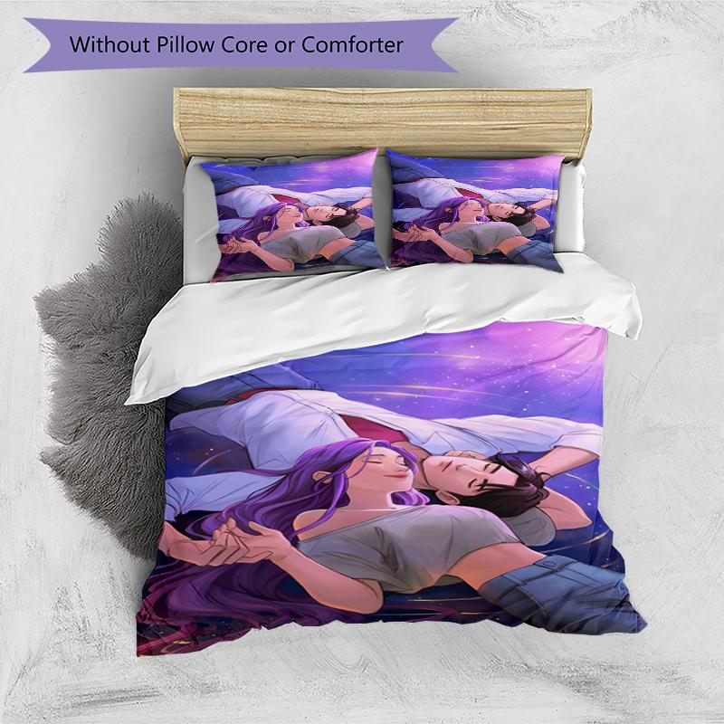 3pcs KPop Demon Hunters18 Design Cover Set - HD Printed Bedding with 1 Cover and 2 Pillowcases - Perfect for Home and Dorm Decor
