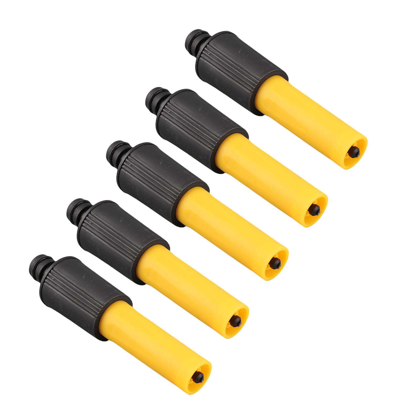 

5Pcs High Pressure Hose Nozzle ABS Yellow Black Garden Irrigation Tool with TPR Soft Grip Coating
