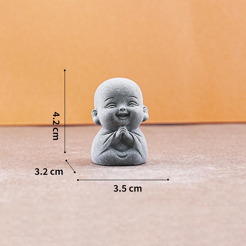 1/4Pcs Home Decor Cute Stone Little Monk Statues With Serene Zen Vibes Ornament For Meditation Space Desk Meaningful Gifts
