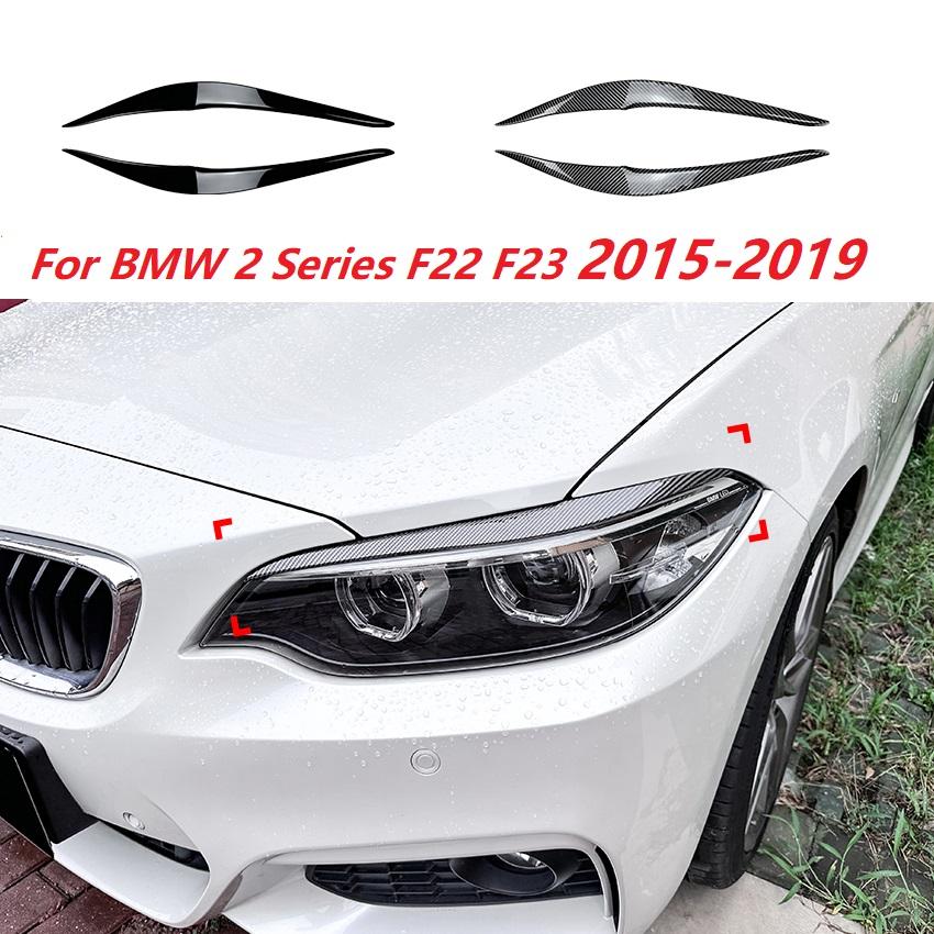Carbon Fiber Headlight Eyebrow For BMW 2 Series F22 F23 2015-2019 Front Head Light Lamp Cover Trim Headlamp Eyelid Sticker