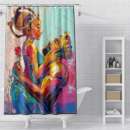 Cartoon 3D moda czarna dziewczyna afroamerykanin kobieta zasłona prysznicowa seksowna nowoczesna elegancka kobieca akcesoria domowe