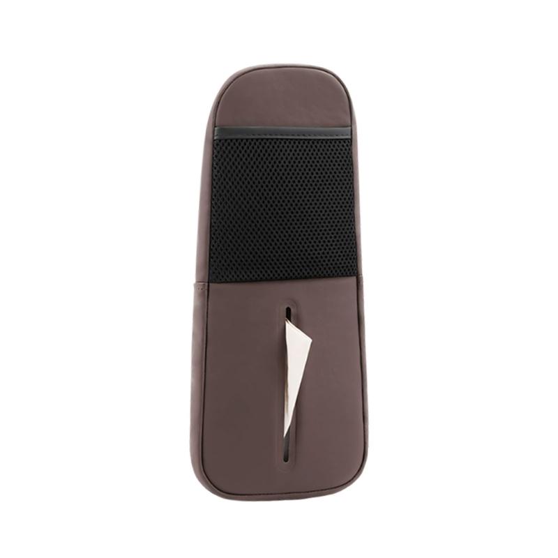 

Car Seat Side Storage Bag with Tissue Paper Holder Leather Vehicle Interior Organizer Universal Car Hanging Storage Bag