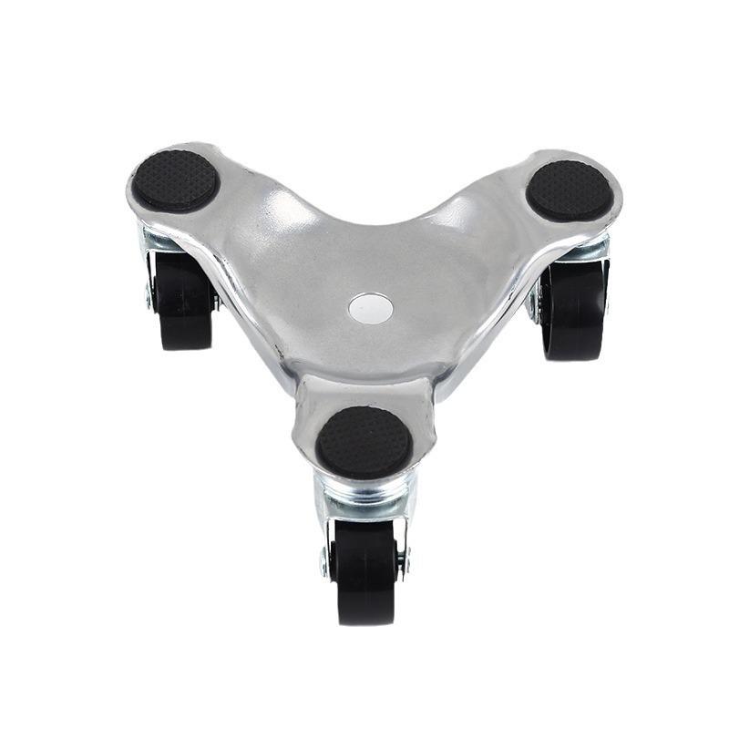 Silver Triangle Iron Heavy Object Mover Tool with Universal Wheel