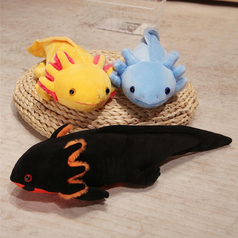 Big Size Kawaii Colorful Axolotl Plush Toy Stuffed Ambystoma Simulation Salamander Fish Appease Pillow Creative Cushion Gift