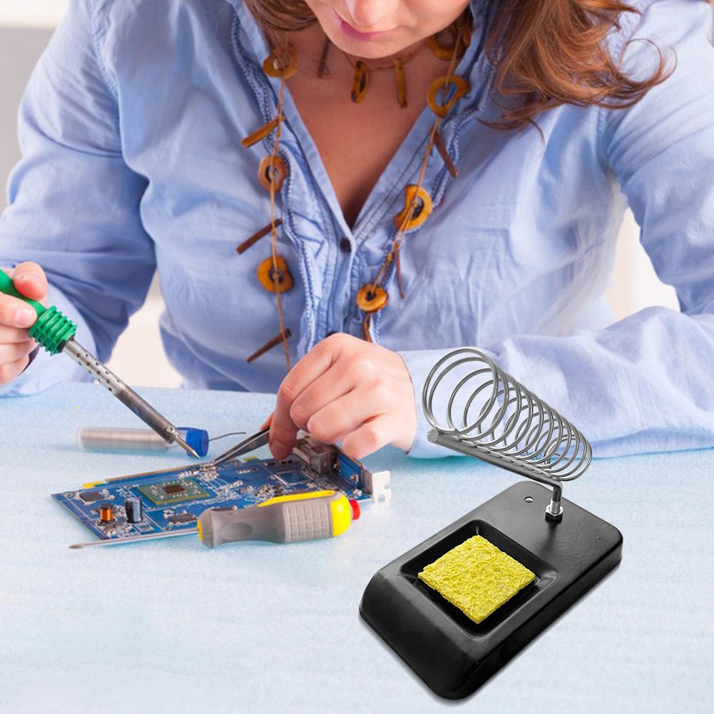 Soldering Tin Stand W/ Welding Cleaning Sponges Soldering Iron Holder Spring Holders Support Electric Soldering Iron Accessories