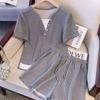 Trendy Casual Summer Sports Two-Piece Set: Short-Sleeved Top and Shorts for Running Fashion