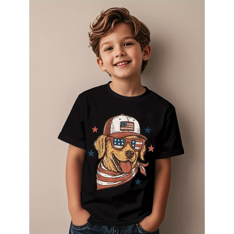 Fashion Glasses Funny Pattern Children T-shirt Cute Trendy Cool Top 110 чёрный