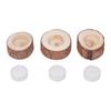 3Pcs Wooden Tealight Candle Natural Durable Beech Wide Applicability Wooden Tealight Candle Holder for Bar Bedroom Party