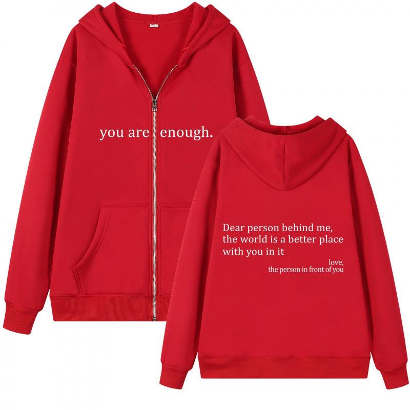 Women's Cute Oversized Zip-Up Hoodie with Drawstring - Autumn Jacket for Teen Girls