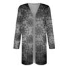 Damenmode, lässig, Halloween-Print, mittellanger Cardigan-Jackenmantel