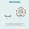 S925 Silver Angel Wings Earrings White Zircon Vintage Wing Stud Earring