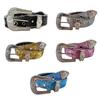 Rhinestones Buckle Belt Aesthetic Big Eyelet Belt Gothic Pants Belt  Girl Waistband Female Western Sequined Waiststrap