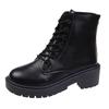 White Chunky Platform Combat Boots Women 2025 Back Zipper Pu Leather Ankle Boots Woman Punk Thick Bottom Motorcycle Botas Mujer
