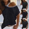 Women's Fashion Tie-dyed Print Loose Shoulder Casual Short Sleeve Casual Top