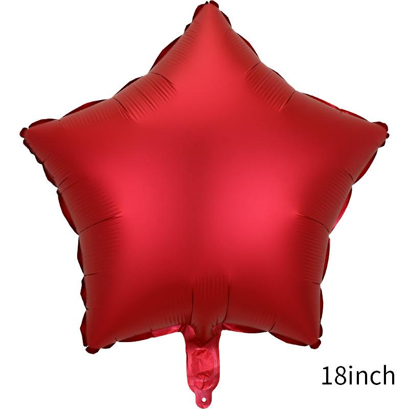 18 Inch Metallic Color Love Balloon Pentagram Aluminum Film Balloon Wedding Party Decoration Metallic Luster Color Balloon