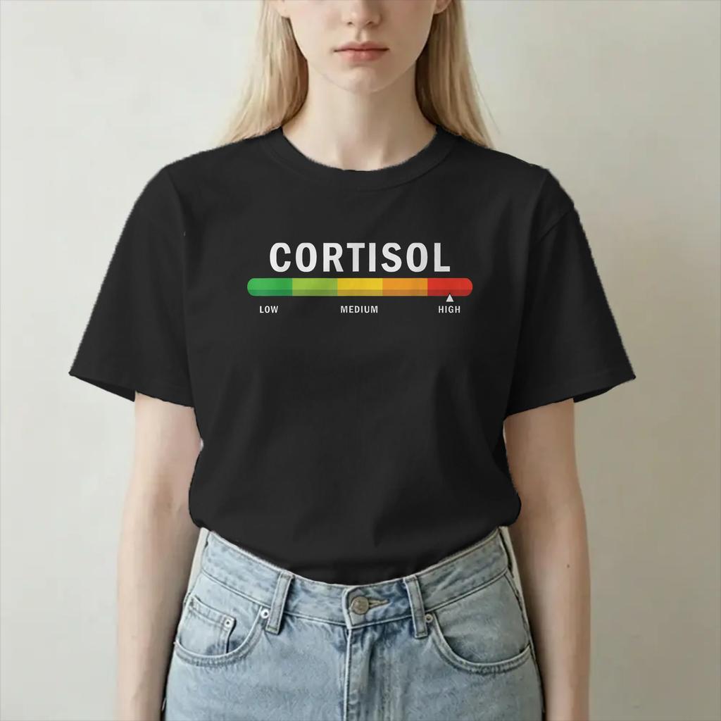 Maglietta Unisex Livelli Bassi di Cortisolo Maglietta Divertente Meme Vintage 100% Cotone Girocollo Manica Corta Abbigliamento Unico