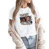 Women's Fashion Casual Printed Short Sleeve Round Neck Pullover Tops