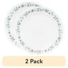 Country Cottage Round Lunch Plates Set of 2 Floral Design Lightweight Durable Glass Dishwasher Microwave Safe Home Decor