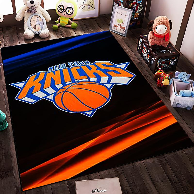 New York Knicks Logo Basketball Design Rug Non-slip Rug Suitable for Living Room and Bedroom Sofas Sofas