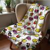 Cute Orange Moon Ghost Cartoon Anime Print Flannel Blanket Soft Warm Throw for Kids Bedroom Sofa Christmas Office Car