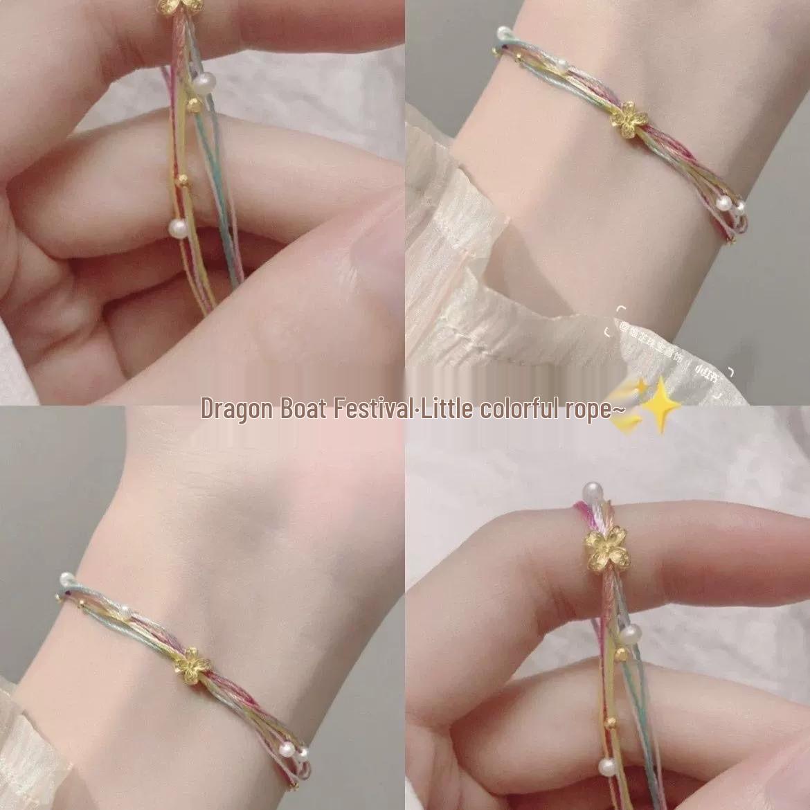 

Dragon Boat Festival Five-Color Adjustable Woven Bracelet for Women