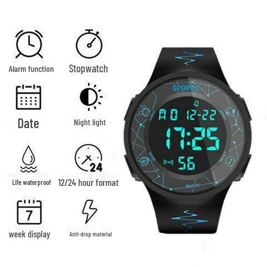 Youth Waterproof Luminous Sport Watch - Trendy and Multifunctional for Students and Teens