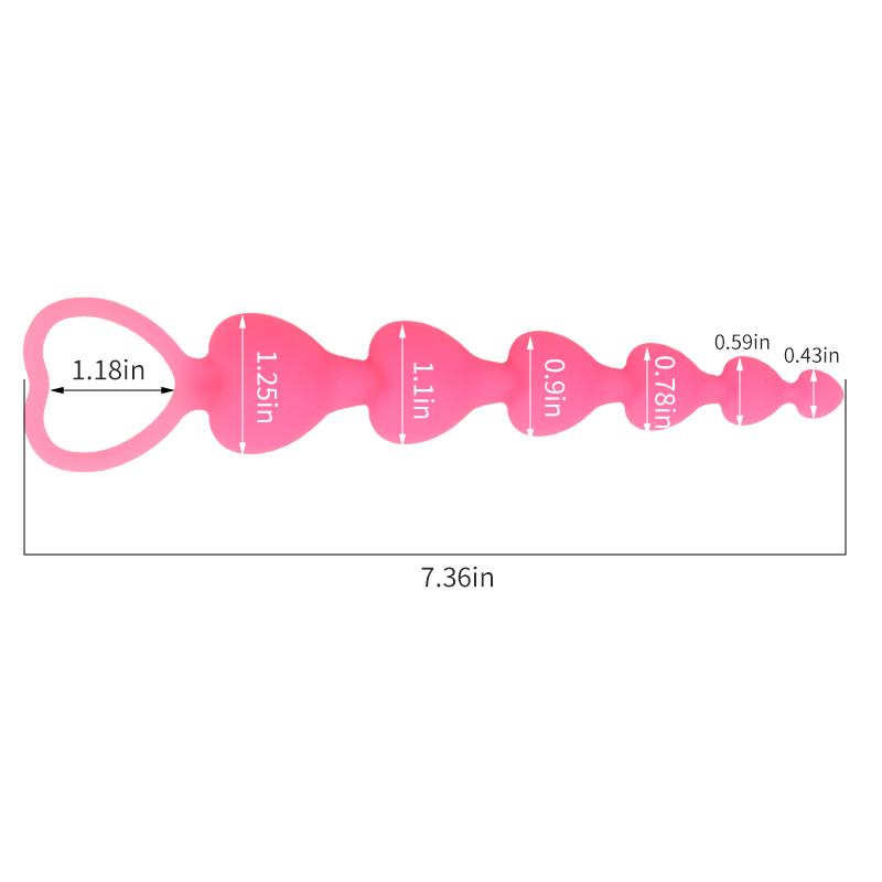 Heart Beads Soft Anal Plug Anus Toys Big  Balls Silicone G-Spot Stimulating Butt Plugs Adult Sex  Couple Sexy
