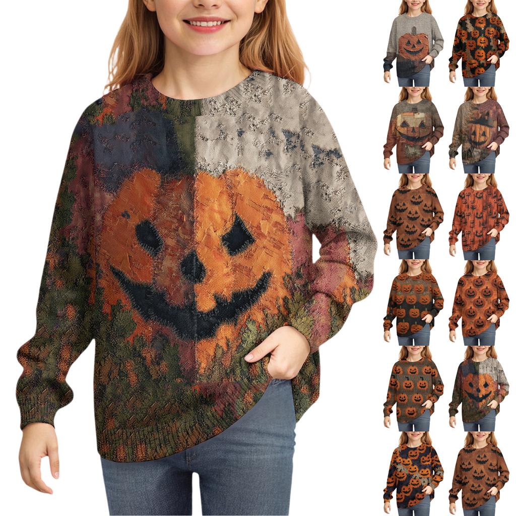 Sweatshirts For Children Boys And Girls Knit Sweater Cute Shirt Fall Crewneck Pullover Tops
