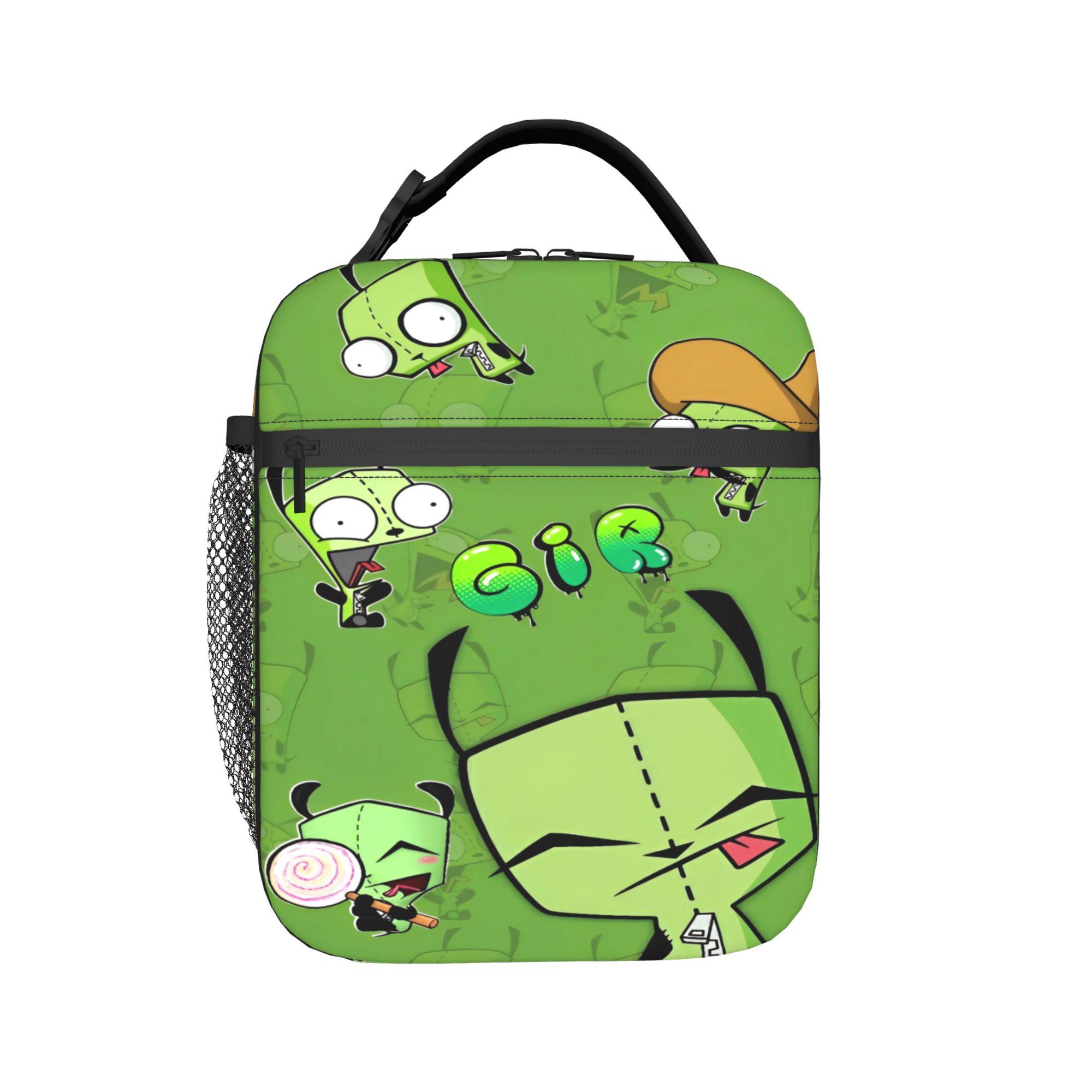 Sac à lunch Gir pour filles Invaders Zims Boîte à lunch personnalisée Sac isotherme de voyage de loisirs Sac fourre-tout thermique Oxford pratique as picture