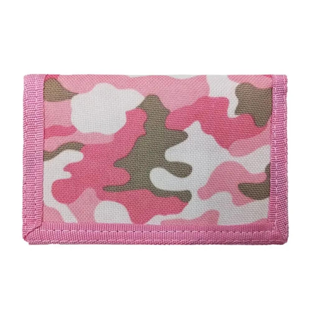 

Multifunctional Camouflage Slim Wallet Gifts with Zipper Outdoor Travel Coin Purse Women Man Classic Trifold Sports Wallet рожевий