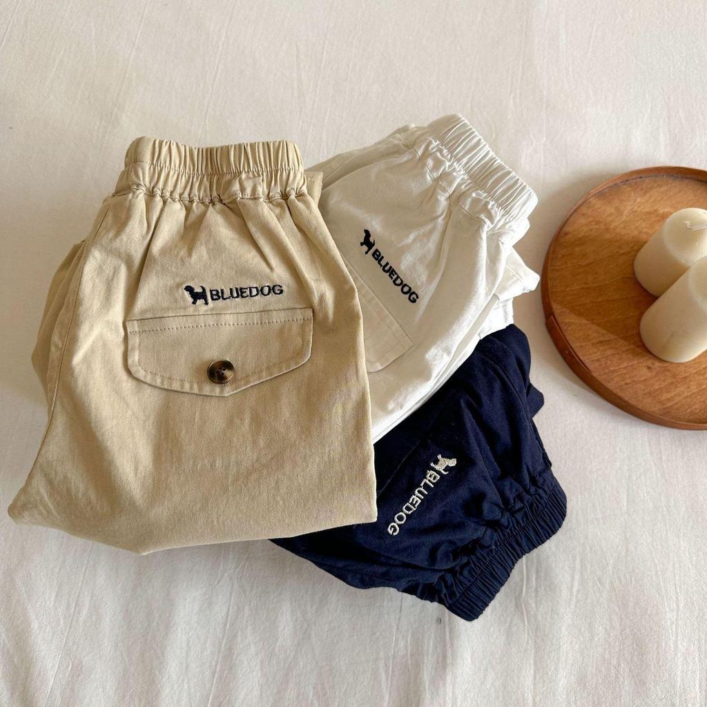 Kids' Cotton Embroidery Pants - Cartoon Puppy Design for Spring & Autumn