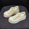 Platform White Shoes Women's 2025 Summer New Student Casual Fashion Versatile Low-top Platform Heightening Canvas Shoes Women's Shoes