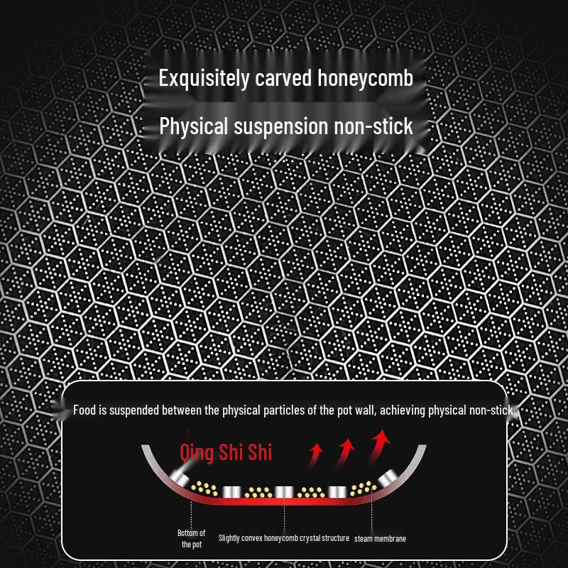 34cm 304 Stainless Steel Honeycomb Wok