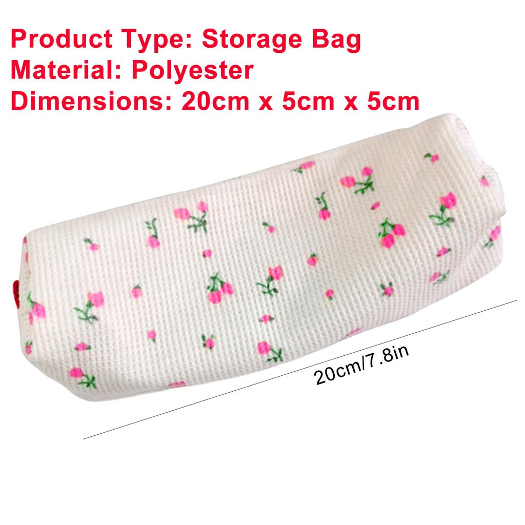 Cream Pencil Bag Zipper Makeup Brush Holder Corduroy Pencil Case Pouch Box Organizer Gift For School Student Teen Adults Travel