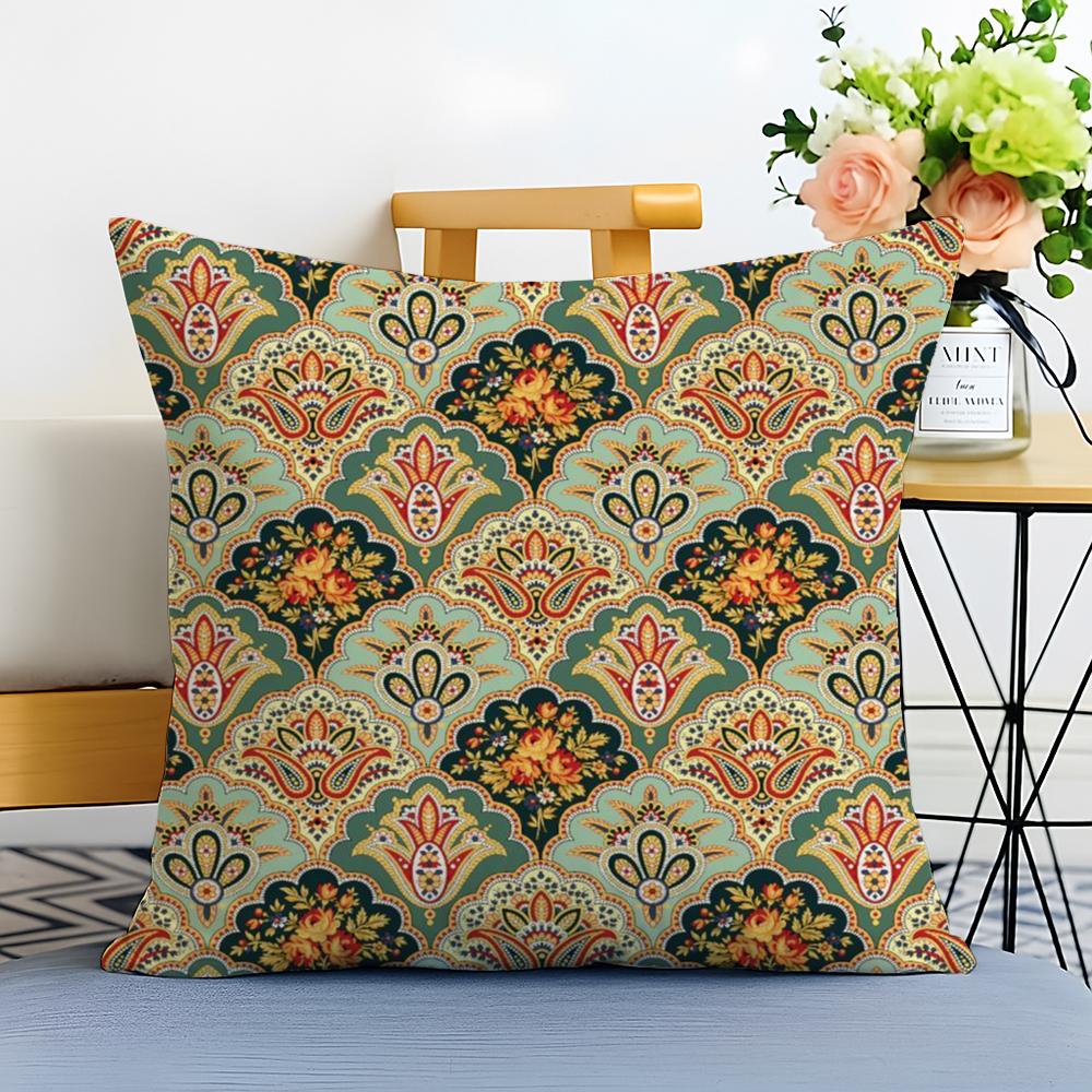 Boho Pattern Cushion Cover Washable Linen Pillowcase Soft  for Sofa Bed Cozy Home Room Decor