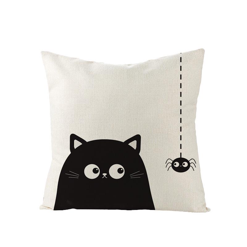 Neue Halloween Polyester Kissenbezug Zuhause Zuhause Schlafzimmer Sofa Kissen Lendenkissenbezug