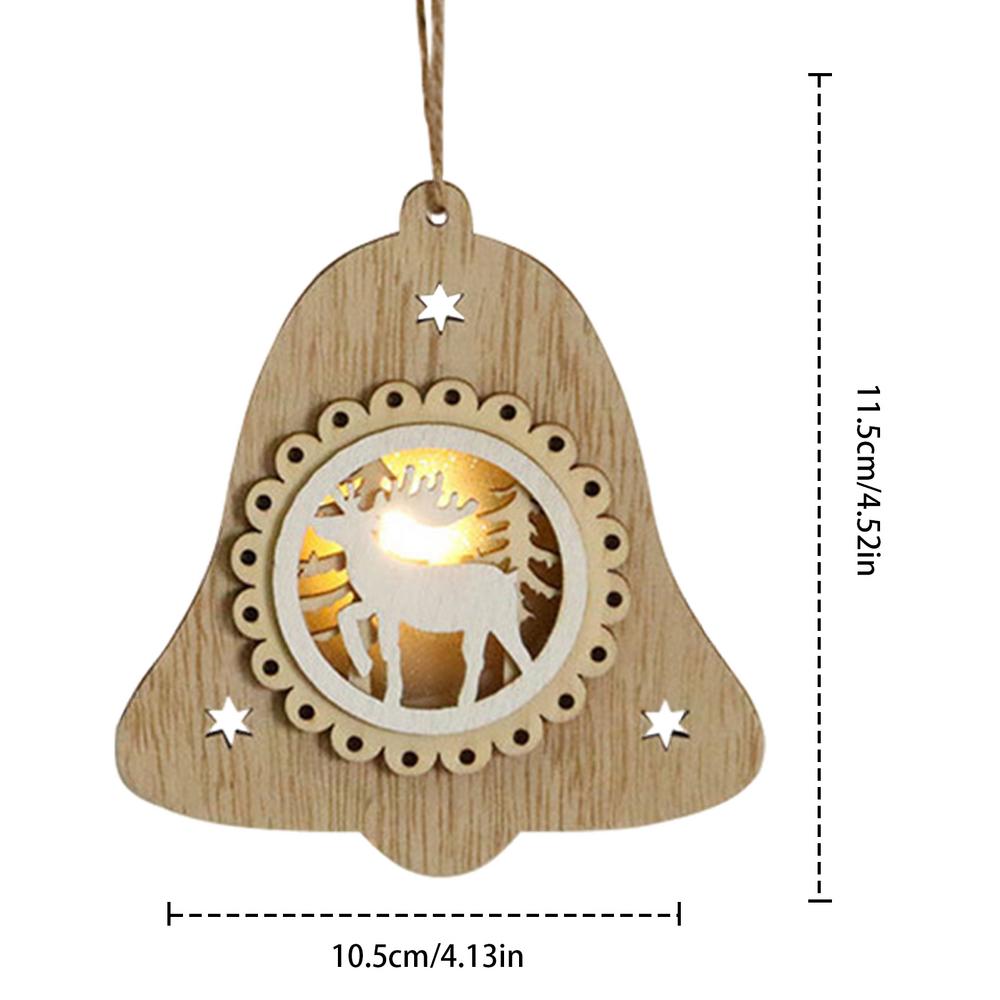 Christmas LED Light Wooden Ornament Christmas Tree Decoration For Home Party New Year Kids Gifts