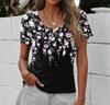 3D Digital Printed Plant Flower Series Summer T-shirt Short Sleeved Round Neck Top