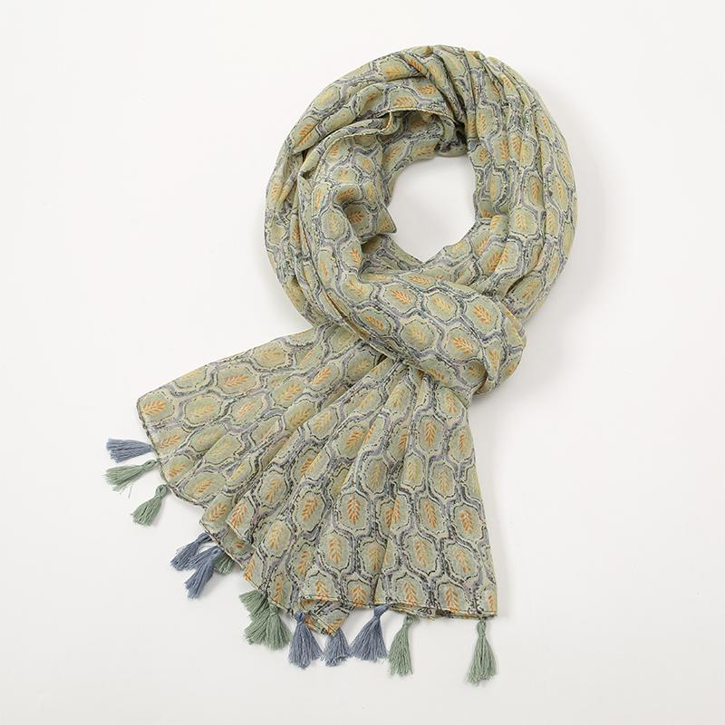 Návrhář Značka Ženy Šála Klasický potisk Dáma Šály Bavlna Měkké Oversize Hidžáby Krk Čelenka Tassel Foulard