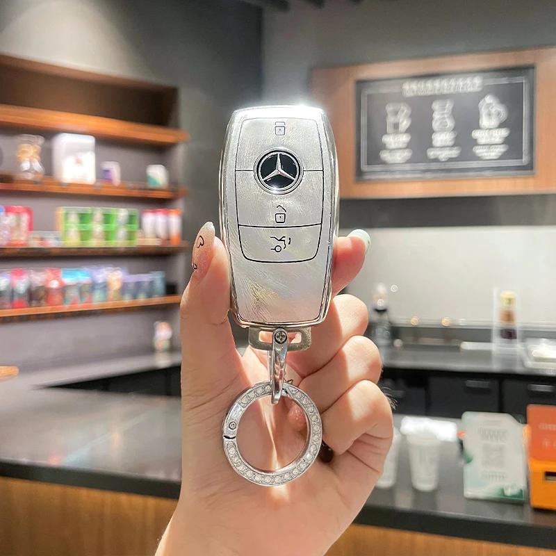 Car Key Case Cover for Mercedes Benz 2022 C S Class W206 W223 S350 C260 C300 S400 S450 S500 TPU Shell Fob Holder Protector ss1
