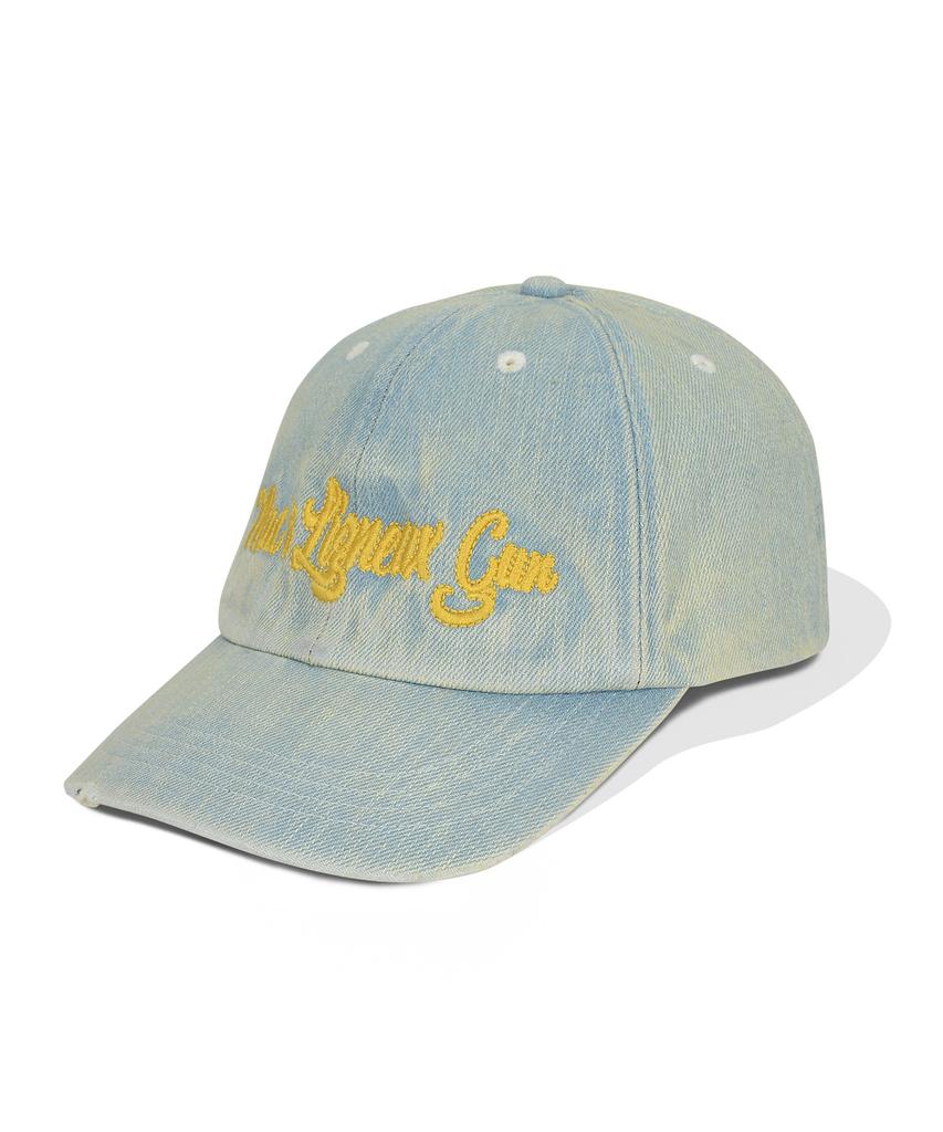 MAGOODGAN Headwear 9317 Chain Embroidered Light Indigo Denim Ball Cap