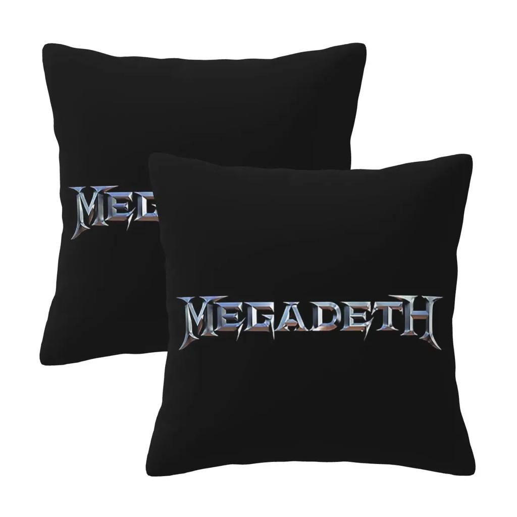 Luxury The Megadeth Metal Band 2 Pcs Square Pillowcase Pillow Cover Cushion Zip Decorative Comfort Throw Pillow For Home Car