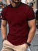 2025 Summer Men's Color Block Casual T-Shirt - European/American Fit