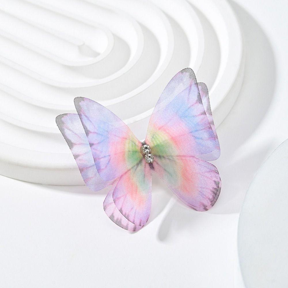 3D Organza Fabric Butterfly Appliques Double-layer Clothes Sewing Patch Bridal Hair Accessories