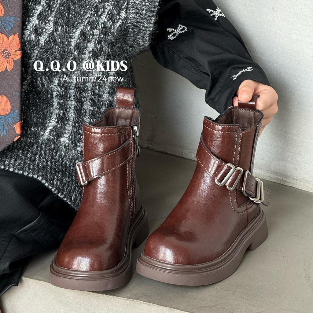 Kožené dětské kotníkové boty ve stylu Martinů - Výprodej