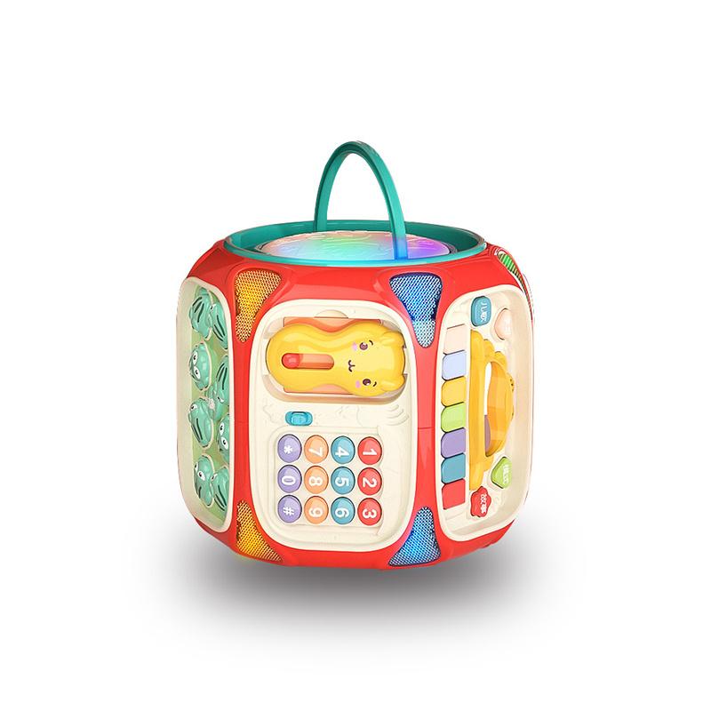 Multi Functional Baby Puzzle Toy Hand Clapping Drum with Lights Music Children Shape Matching Education Toy Musical Instrument