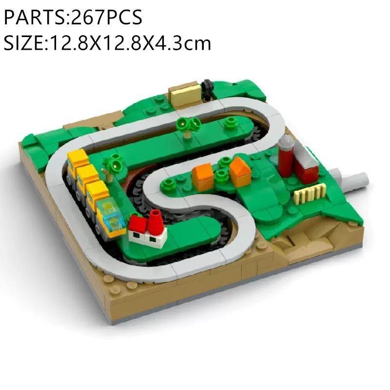 MOC Building Blocks Hand-cranked Train Track Building Blocks Model Train Building Blocks Assembled Boys and Girls Toys Ornaments