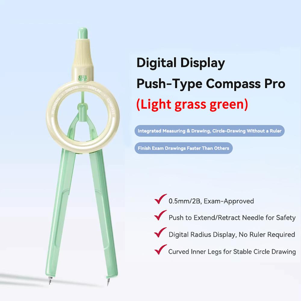 Pencil Compass Digital Display Compass with 0.5 mm Lead Refills Circle Drawing Compass Drafting Tool for Geometry School Office